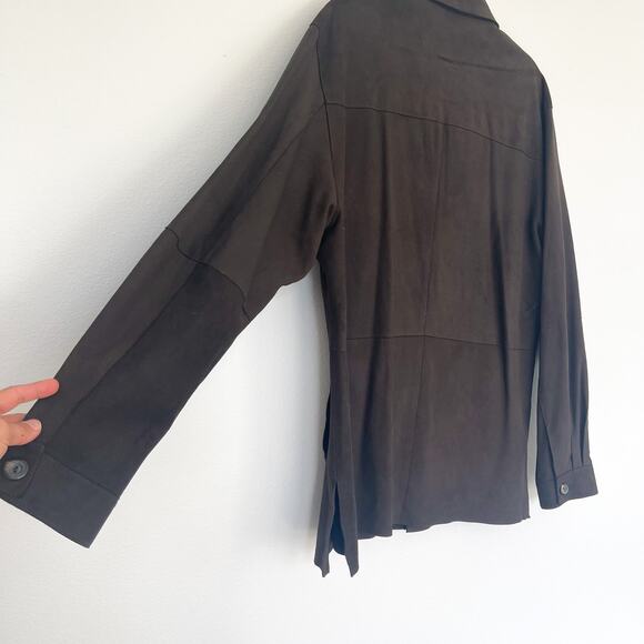 Men's Jose Luis Brown Leather Button Down Shirt NWT size 40 R - Picture 6 of 10